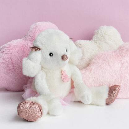 Peluche Chien Blanc – 25 cm-3