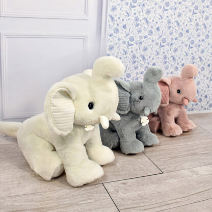 Peluche éléphant Blanc – Preppy Chic- 35 cm-2