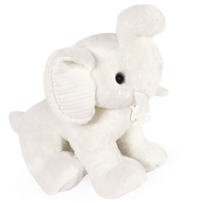 Peluche éléphant Blanc – Preppy Chic- 35 cm