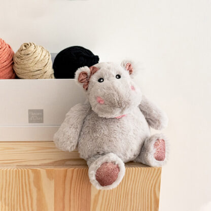 Peluche Hippopotame Gris – 25 cm-2