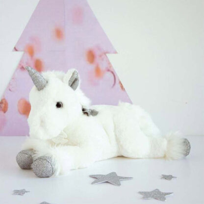 Peluche Licorne Blanc Argent – 35 cm-4