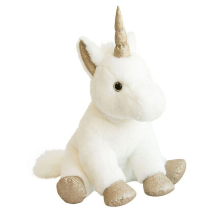 Peluche Licorne Blanc Or – 45 cm