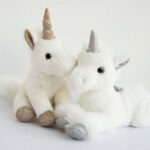 Peluche Licorne paillettes Blanche Or – 23 cm-4