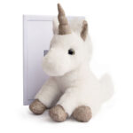 Peluche Licorne paillettes Blanche Or – 23 cm-5