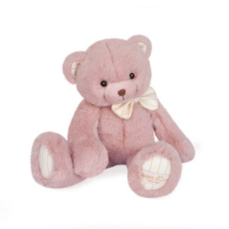 Peluche Ours Preppy Chic – Rose poudré -30cm-2
