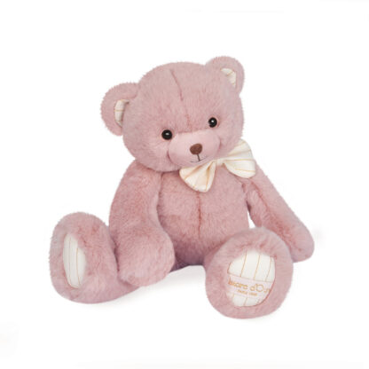Peluche Ours Preppy Chic – Rose poudré -30cm-2