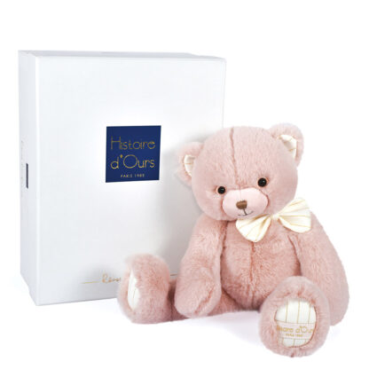 Peluche Ours Preppy Chic – Rose poudré -30cm