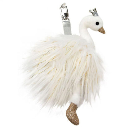 Porte-Clé Peluche Cygne Blanc – 19 cm