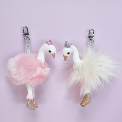 Porte-Clé Peluche Cygne Rose – 19 cm-4