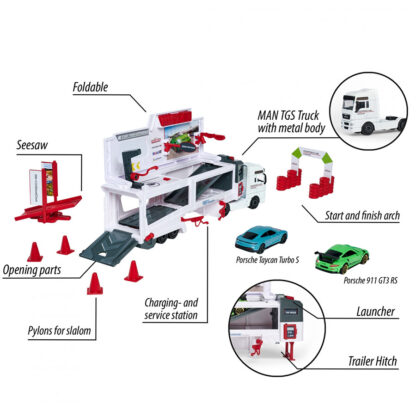 MAJORETTE – MAN TGX TRUCK PORSCHE EXPERIENCE+ 2 CARS