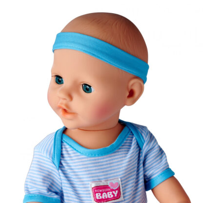 NEW BORN BABY POUPON BLEU 43CM BOIT FAIT PIPI