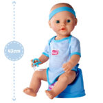 NEW BORN BABY POUPON BLEU 43CM BOIT FAIT PIPI