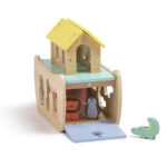 Bateau en bois avec animaux à encastrer-2