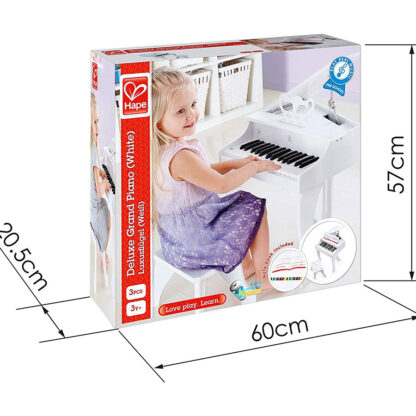 Hape – Piano Deluxe à Queue Blanc-3