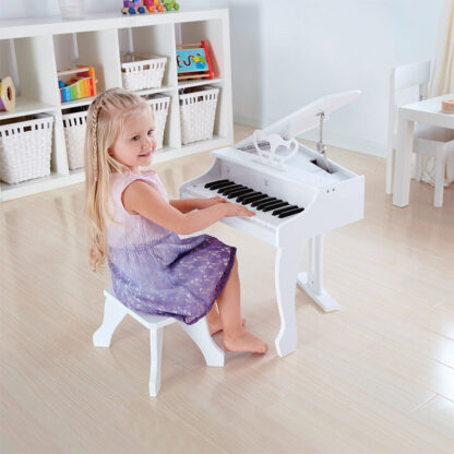 Hape – Piano Deluxe à Queue Blanc-4