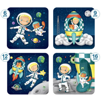 Puzzle évolutif 4 en 1 (6-9-12 et 16 pcs) - Astronaute