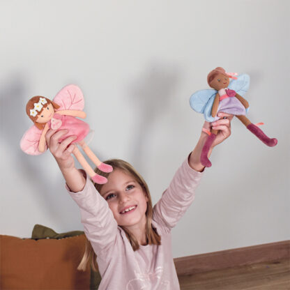 Poupée fée de la forêt en tissu rose – Diane – 25 cm-5