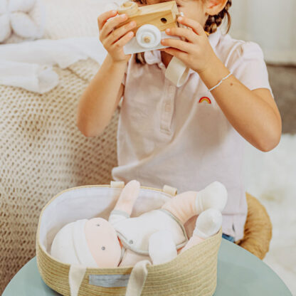 Poupon bébé avec couffin – Pol – Blanc et gris – 28 cm-6