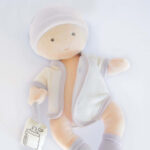 Poupon bébé avec couffin - Pol - Blanc et gris - 28 cm