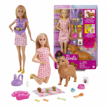 Poupée Barbie Naissance des chiots -3