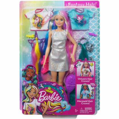 Poupée Barbie Cheveux Fantastiques avec Looks Sirène -1