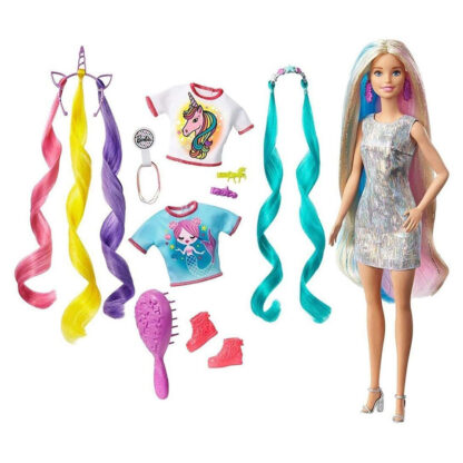 Poupée Barbie Cheveux Fantastiques avec Looks Sirène -2