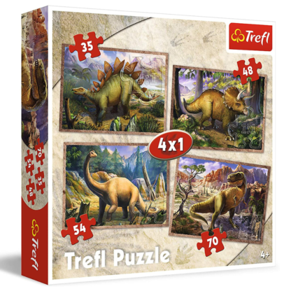 dinosaures puzzle 4in1 34249