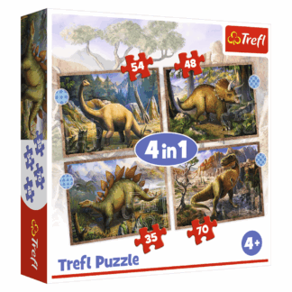 dinosaures puzzle 4in1 34383