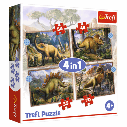dinosaures puzzle 4in1 34383