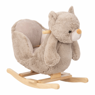 Jouet à bascule avec siège en bois Ours Beige