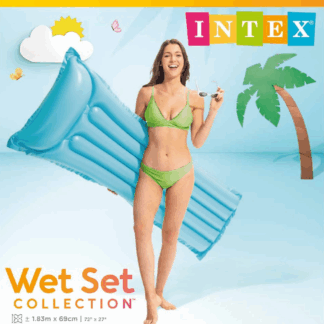 Lit gonflable 183x69cm bleu-1