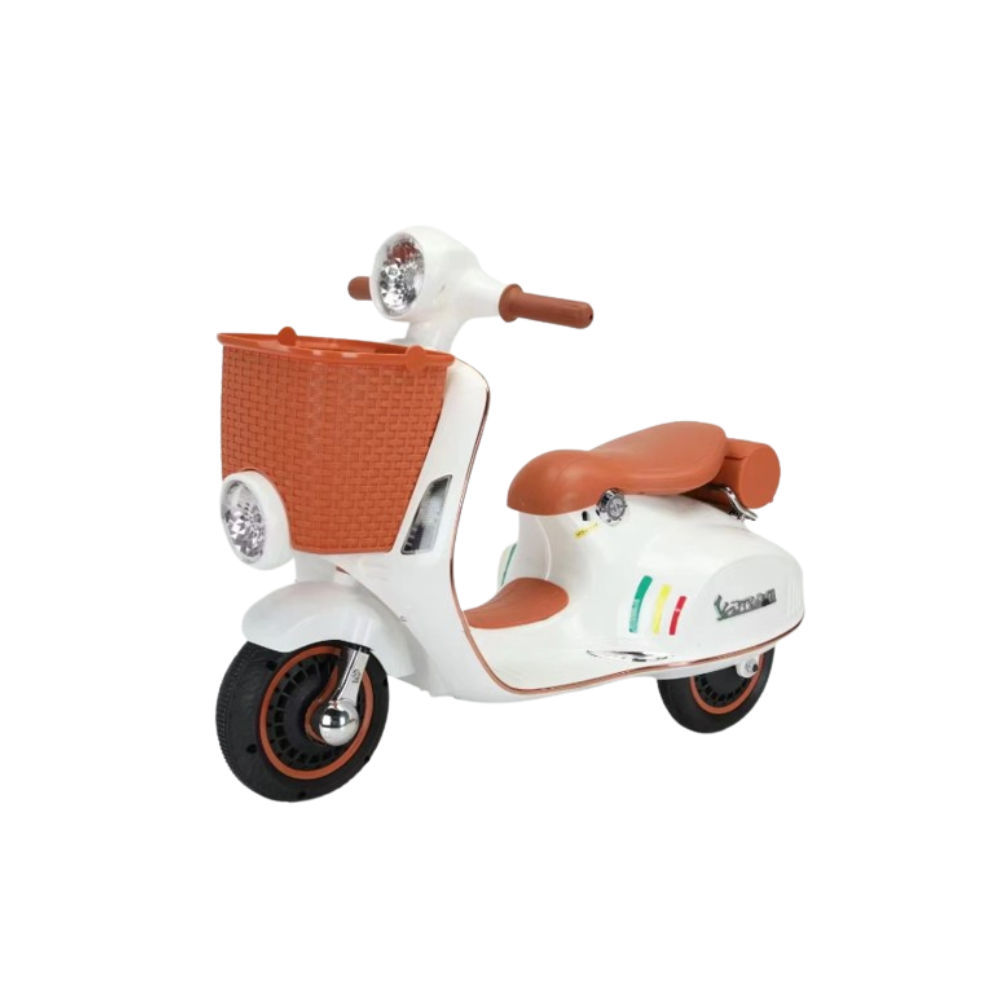 Mini scooter électrique 12 V pour enfants, blanc : : Jeux