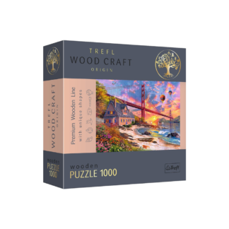 Puzzle en bois coloré 1000pcs - Coucher de soleil au Golden Gate