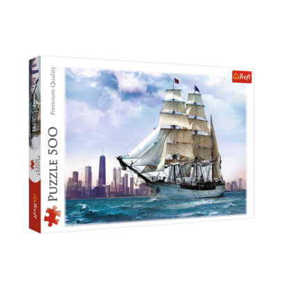 Voilier sur fond de Chicago puzzle 500pcs