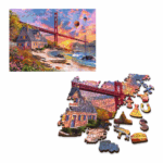Coucher de soleil au Golden Gate Puzzle en bois coloré 1000pcs -2
