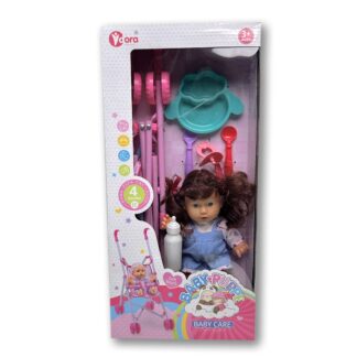Poupée avec poussette et accessoires