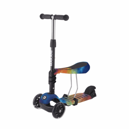 Trottinette 3 roues avec siège pour enfant arc-en-ciel