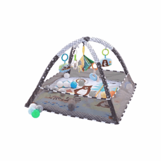 tapis d'éveil avec 18 balles - gris