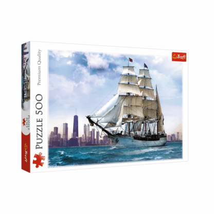 Voilier sur fond de Chicago puzzle 500pcs