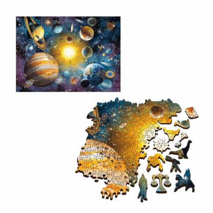 Voyage à travers le système Solaire Puzzle en bois coloré 1000pcs -2
