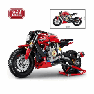 Ensemble mécanique de blocs de construction Moto rouge