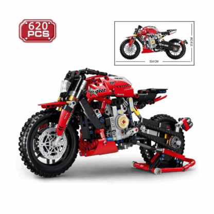Ensemble mécanique de blocs de construction Moto rouge