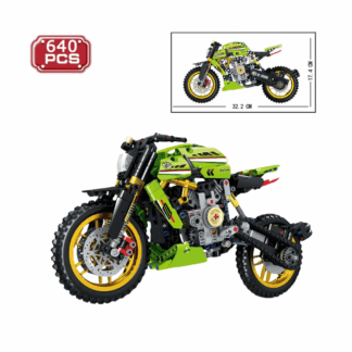 Ensemble mécanique de blocs de construction Moto verte