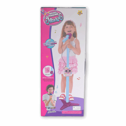 Microphone Karaoke avec support – violet