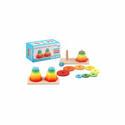 Formes géométriques en bois à empiler