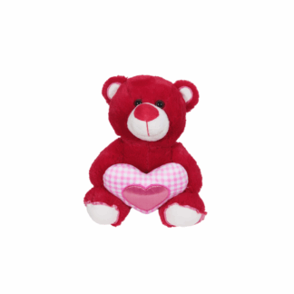 Nounours rouge avec cœur 50CM
