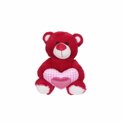 Nounours rouge avec cœur 50CM