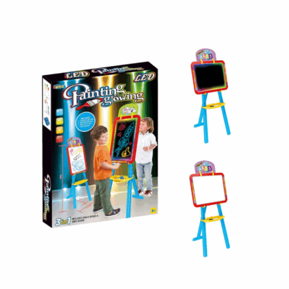 3 en 1 Tableau double face avec LED 99x36x41 cm - Rouge