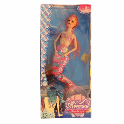 Poupée sirène cheveux roses