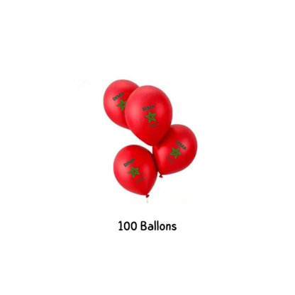 Pack 100 ballons drapeau du Maroc